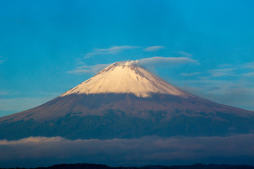 Active Popocatepetl volcano in Mexico