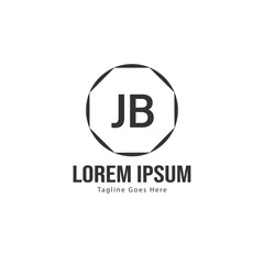 Initial JB logo template with modern frame. Minimalist JB letter logo vector illustration