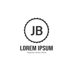 Initial JB logo template with modern frame. Minimalist JB letter logo vector illustration