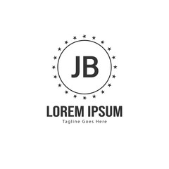Initial JB logo template with modern frame. Minimalist JB letter logo vector illustration