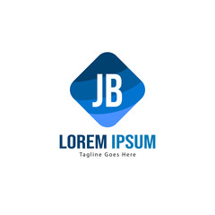 Initial JB logo template with modern frame. Minimalist JB letter logo vector illustration