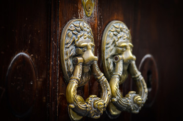 ancient doors close up on the historical streets of Spain