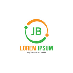Initial JB logo template with modern frame. Minimalist JB letter logo vector illustration