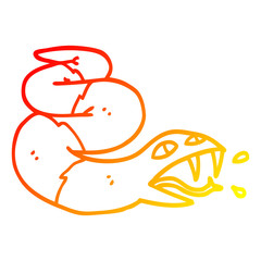warm gradient line drawing cartoon hissing snake