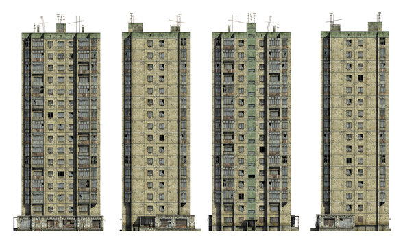 Abandoned Soviet 16-storey panel house