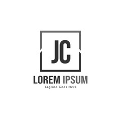 Fototapeta premium Initial JC logo template with modern frame. Minimalist JC letter logo vector illustration