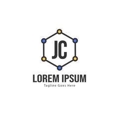 Fototapeta premium Initial JC logo template with modern frame. Minimalist JC letter logo vector illustration