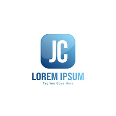 Initial JC logo template with modern frame. Minimalist JC letter logo vector illustration