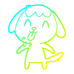 Obraz premium cold gradient line drawing cute cartoon dog