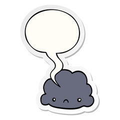 cartoon cloud and speech bubble sticker