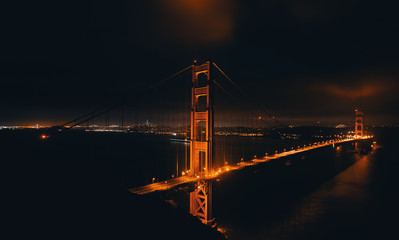 Fototapeta na wymiar San Francisco's Golden Gate Bridge from Marin County at night
