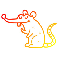 warm gradient line drawing cartoon rat