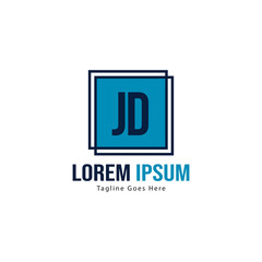 Obraz premium Initial JD logo template with modern frame. Minimalist JD letter logo vector illustration