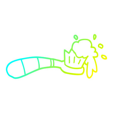 recommend clip art: cold gradient line drawing cartoon toothbrush