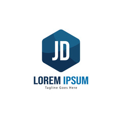 Fototapeta premium Initial JD logo template with modern frame. Minimalist JD letter logo vector illustration