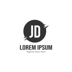 Initial JD logo template with modern frame. Minimalist JD letter logo vector illustration