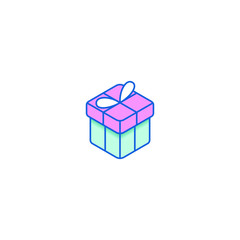 Modern Gift Icons Isometric 3d for electronic commerce store all company shopping business internet with high end look