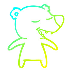 cold gradient line drawing cartoon bear