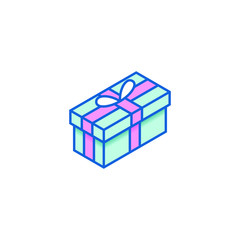 Modern Gift Icons Isometric 3d for electronic commerce store all company shopping business internet with high end look