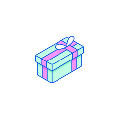 Modern Gift Icons Isometric 3d for electronic commerce store all company shopping business internet with high end look
