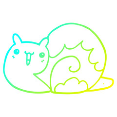 cold gradient line drawing cute cartoon snail