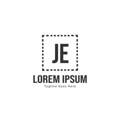 Fototapeta premium Initial JE logo template with modern frame. Minimalist JE letter logo vector illustration