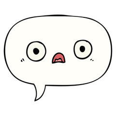 cute cartoon face and speech bubble