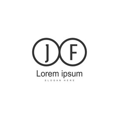 Initial JE logo template with modern frame. Minimalist JE letter logo vector illustration