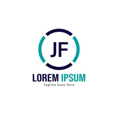Obraz premium Initial JE logo template with modern frame. Minimalist JE letter logo vector illustration