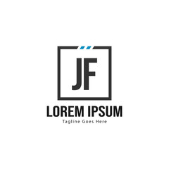 Initial JE logo template with modern frame. Minimalist JE letter logo vector illustration