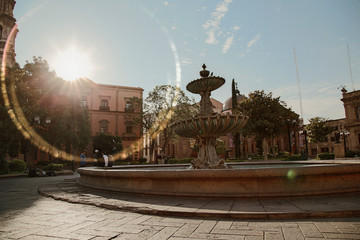 June 20, 2019 San Luis Potosí, Mexico:Churches of the historic center of the colonial city of San...