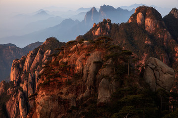 Sanqingshan, Mount Sanqing National Park - Jiangxi Province China. National Geopark and Sacred Taoist Mountain, UNESCO World Heritage. Exotic Pine Trees, Yellow Granite Mountains, similar to Huangshan