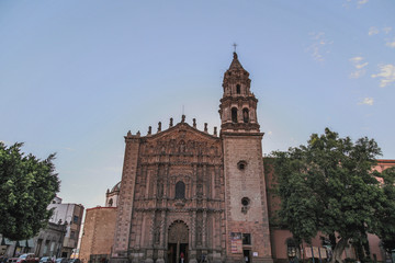 Fototapeta na wymiar June 20, 2019 San Luis Potosí, Mexico:Churches of the historic center of the colonial city of San Luis Potosí Mexico