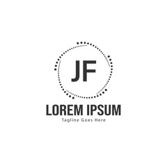 Initial JE logo template with modern frame. Minimalist JE letter logo vector illustration
