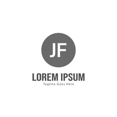 Initial JE logo template with modern frame. Minimalist JE letter logo vector illustration