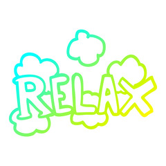 cold gradient line drawing cartoon relax symbol