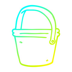 cold gradient line drawing cartoon bucket