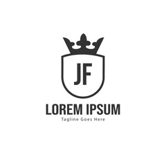 Initial JE logo template with modern frame. Minimalist JE letter logo vector illustration