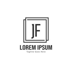Initial JE logo template with modern frame. Minimalist JE letter logo vector illustration