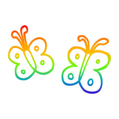 rainbow gradient line drawing cartoon butterfly