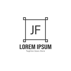 Initial JE logo template with modern frame. Minimalist JE letter logo vector illustration