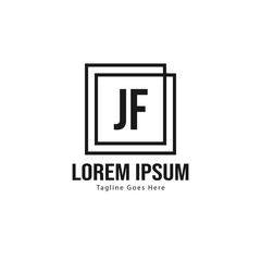 Obraz premium Initial JE logo template with modern frame. Minimalist JE letter logo vector illustration