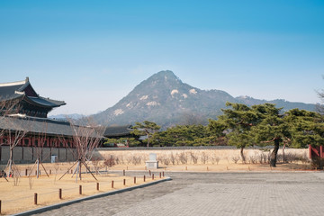 The courtyard beside the Gyeongbokgung palace 
