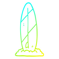 cold gradient line drawing cartoon surf board