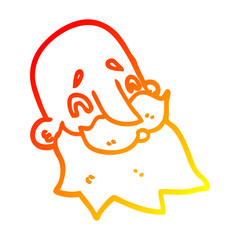 warm gradient line drawing cartoon bearded man