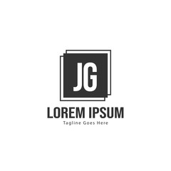 Obraz premium Initial JG logo template with modern frame. Minimalist JG letter logo vector illustration