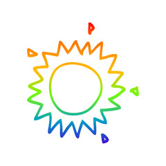rainbow gradient line drawing cartoon sun