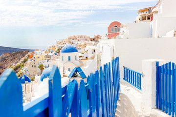 Santorini Blue Fence View