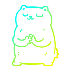 cold gradient line drawing cartoon bear