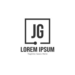 Obraz premium Initial JG logo template with modern frame. Minimalist JG letter logo vector illustration